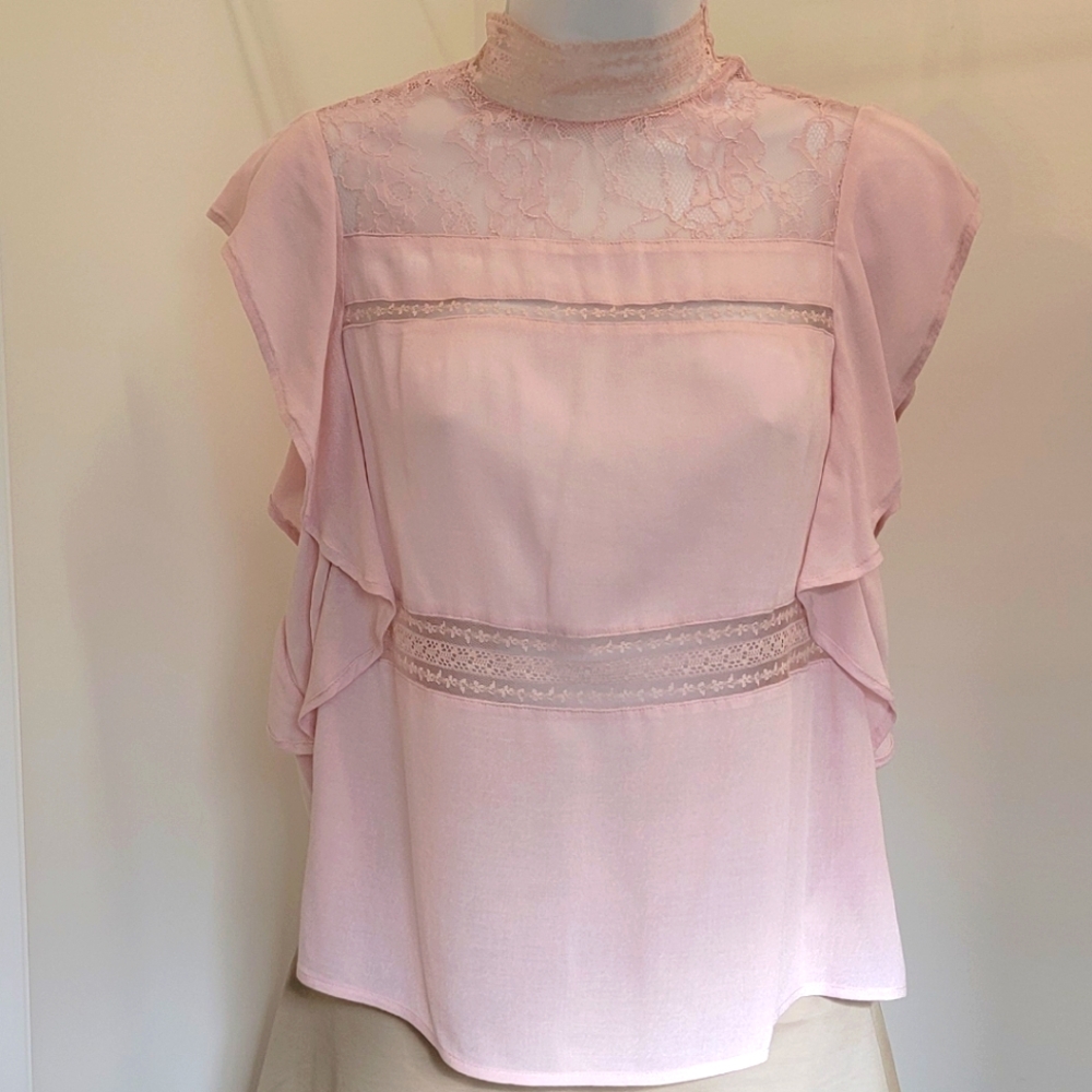 Express Pink Lace Top Sz: XXS